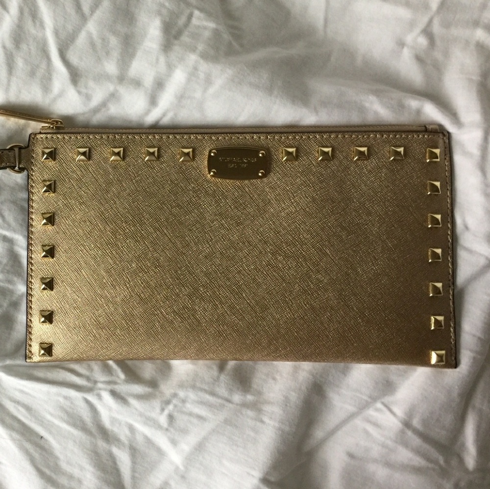 Michael Kors Studded Zip Clutch Wristlet